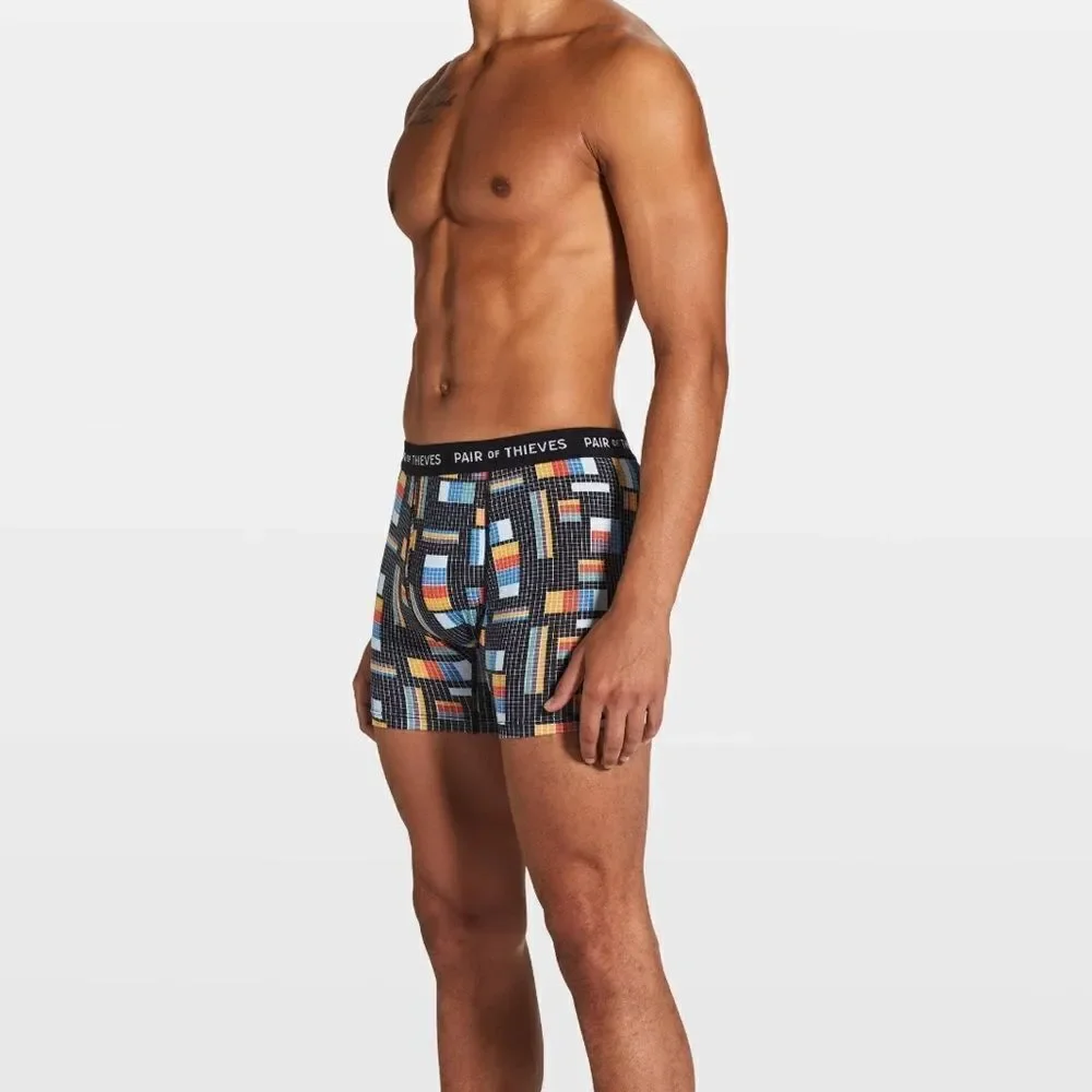 Pair of Thieves Men's Super Soft Boxer‎ Briefs - MultiColored, Medium D12